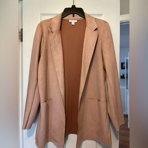 Charter club Women’s Open-Front Blazer Coat - dusty pink color size medium